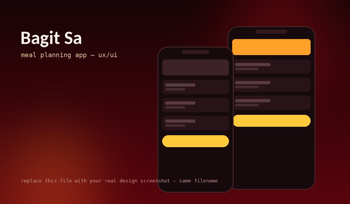 Bagit Sa meal planning app UX/UI