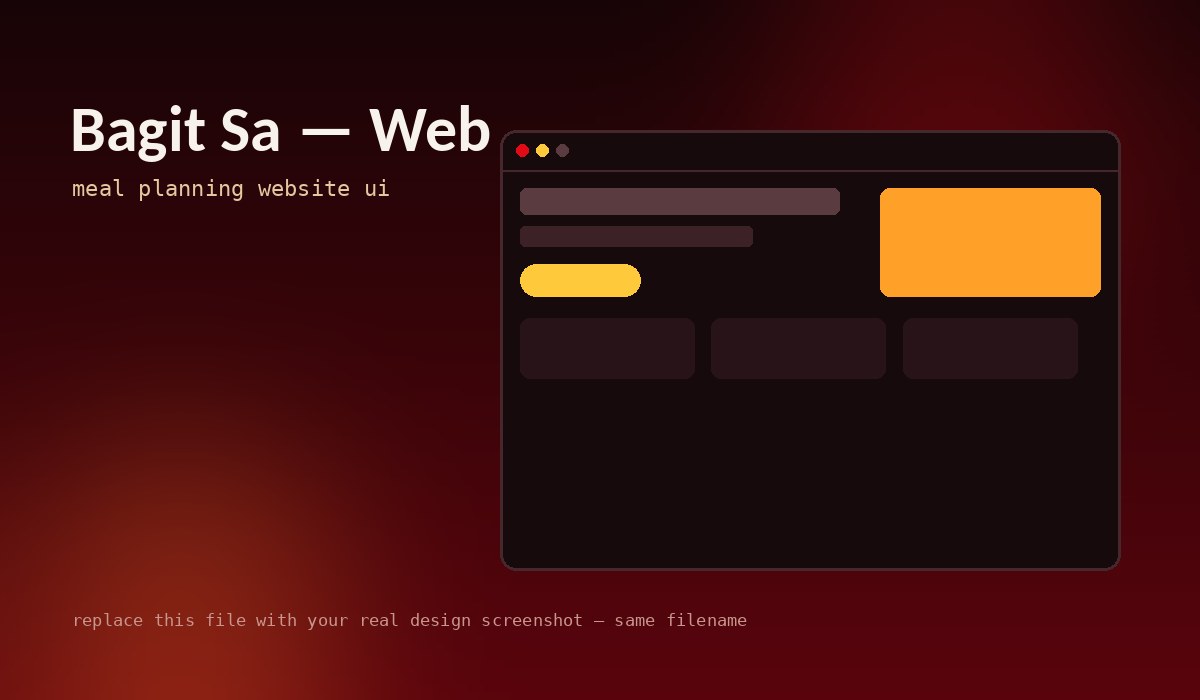 Bagit Sa meal planning website UI