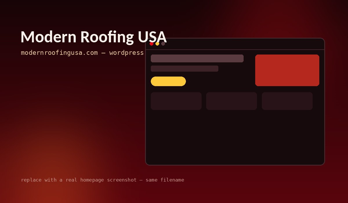 Modern Roofing USA website