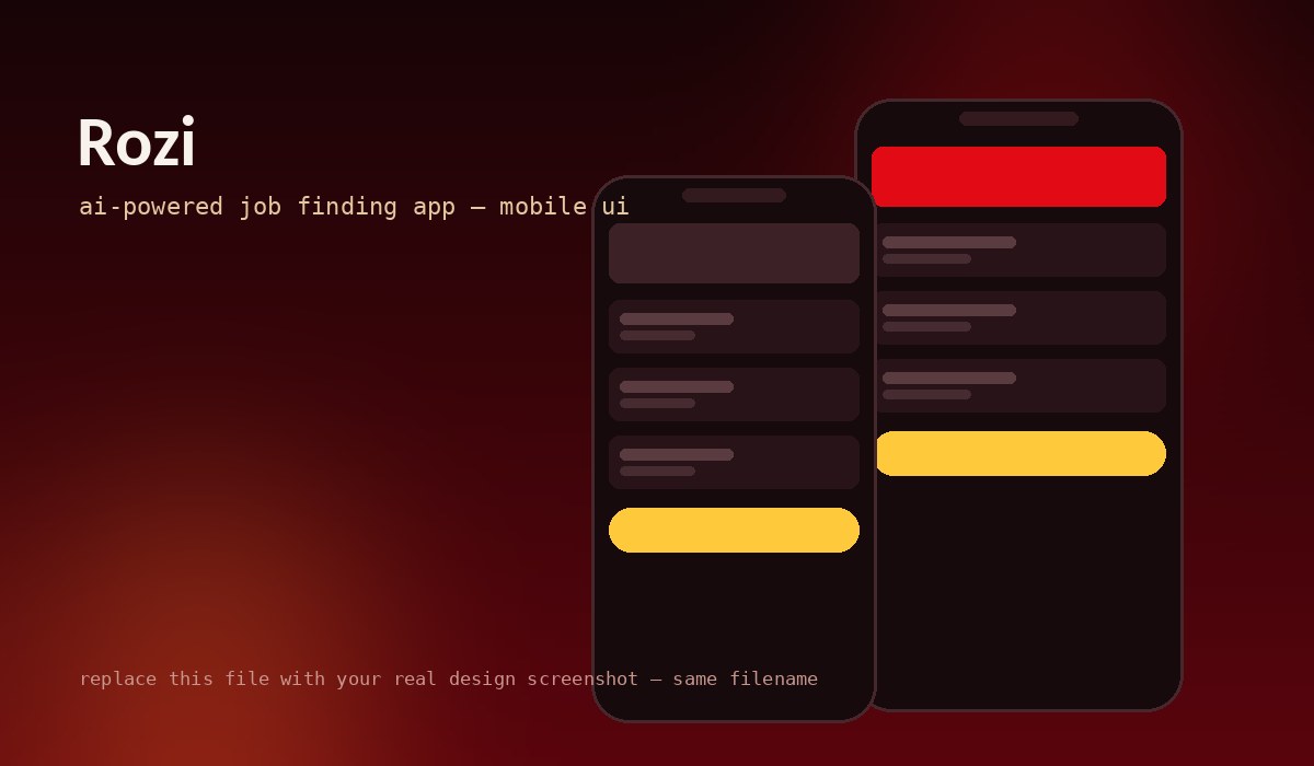 Rozi AI-powered job finding app UI